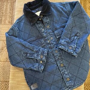 Zara Quilted Blue Denim Jacket